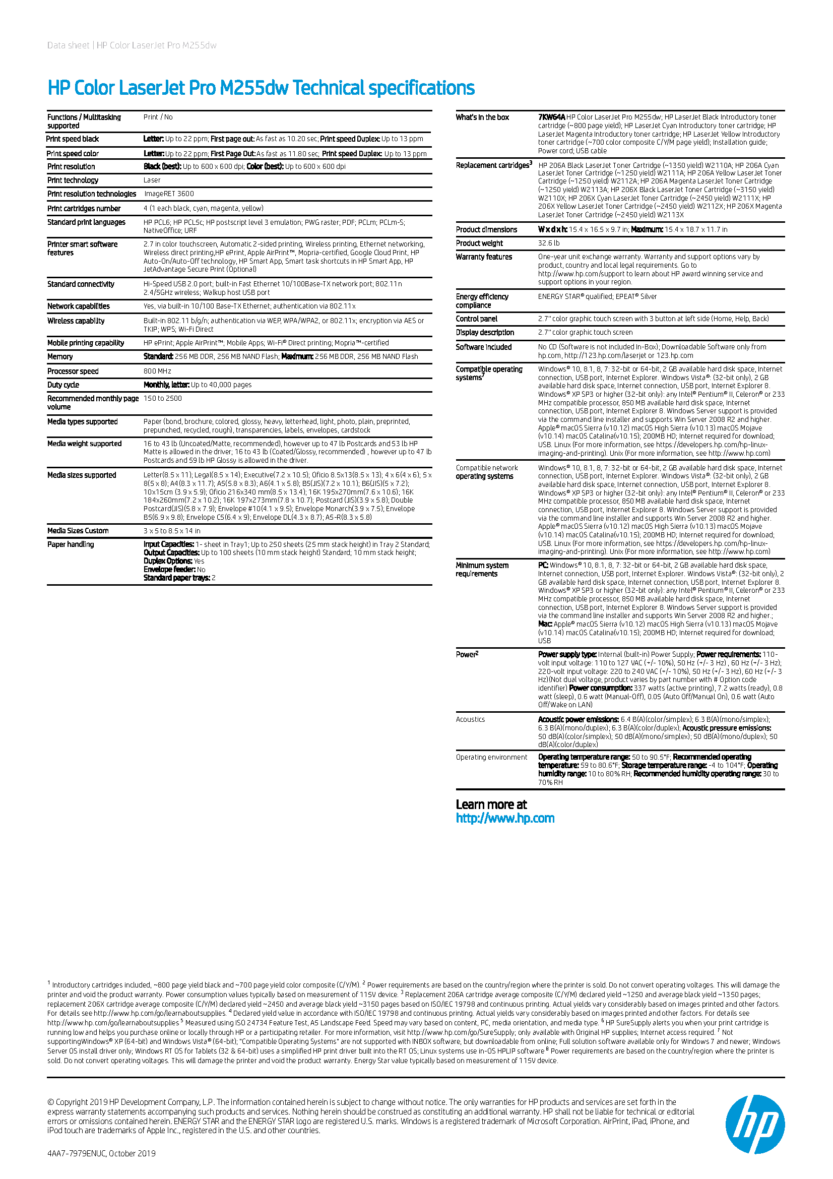 HP Colour LaserJet Printer M255dw